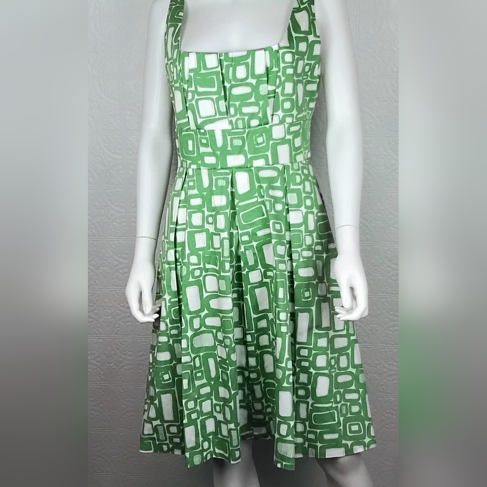 Calvin Klein ,Green Geometric Print Women's Dress
